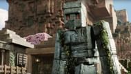 The iron golem in the trailer (Image via Warner Brothers/Mojang Studios)